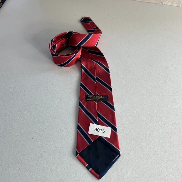 Brooks Brothers Makers Men's Necktie 56" Red/Navy Stripes 100% Silk - Picture 7 of 9